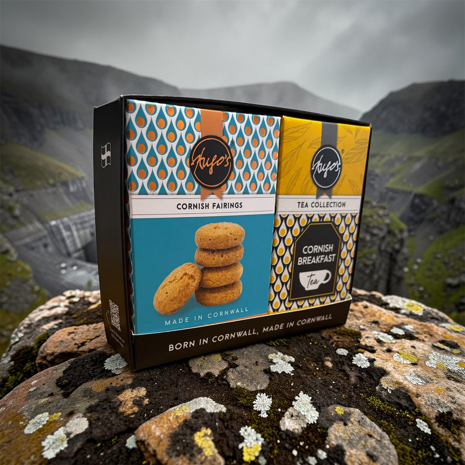 Hugo's Cornish Fairings and Breakfast Tea Gift Box in Cornwall